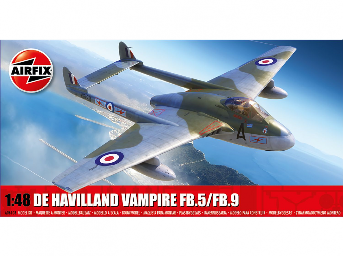 Airfix - De Havilland Vampire FB.5/FB.9, 1/48, A06108 Airfix - De Havilland Vampire FB.5/FB.9, 1/48, A06108