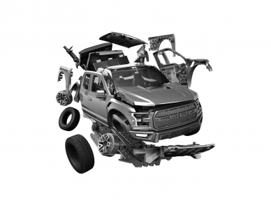 Airfix - QUICKBUILD Ford F-150 Raptor - Grey, J6053 1 Airfix - QUICKBUILD Ford F-150 Raptor - Grey, J6053 1