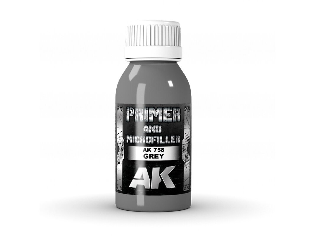 AK Interactive - GREY PRIMER AND MICROFILLER (серый грунт и микрофиллер), 100ml, AK758