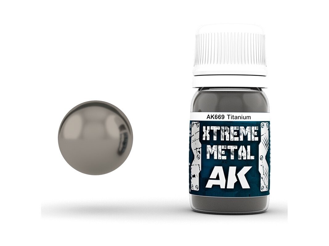 AK Interactive - METAL TITANIUM XTREME METAL Emaljas krāsa, 30ml, AK669 AK Interactive - METAL TITANIUM XTREME METAL Emaljas krāsa, 30ml, AK669