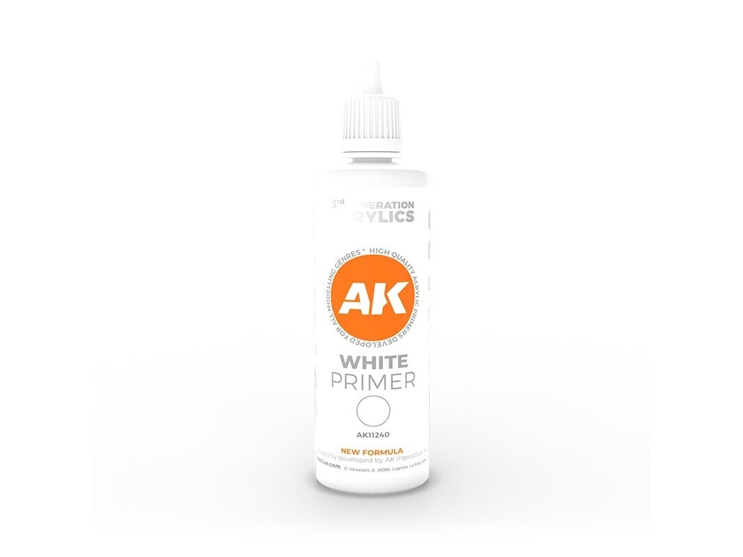 AK Interactive - WHITE PRIMER – 3rd generation белый грунт, 100ml, AK11240