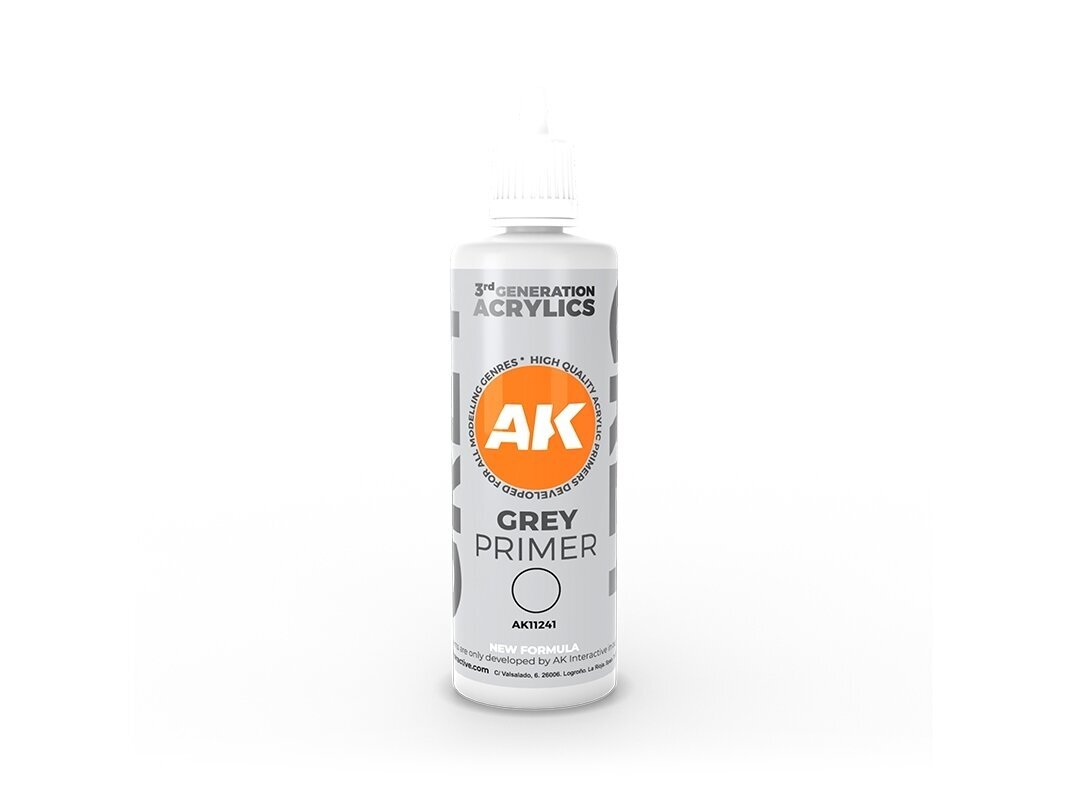AK Interactive - GREY PRIMER – 3rd generation серый грунт, 100ml, AK11241