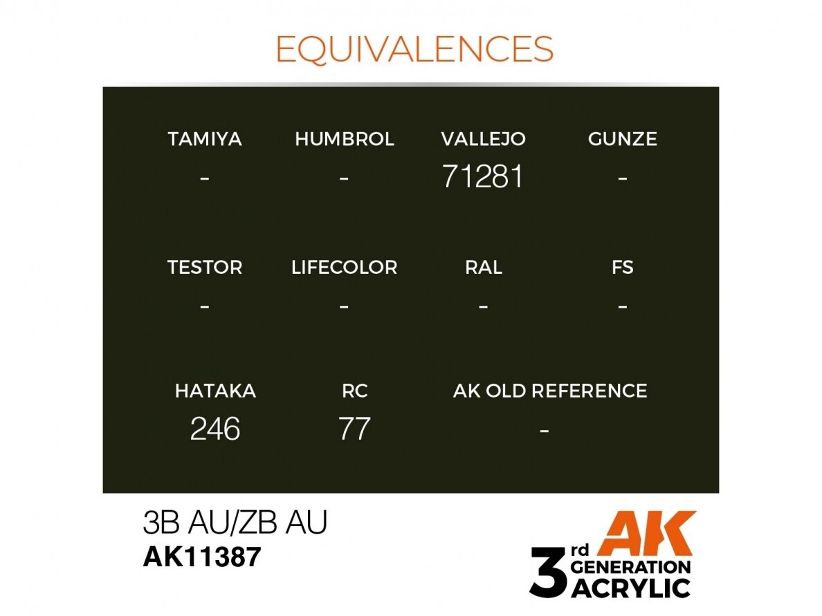 AK Interactive - 3B AU/ZB AU – AFV 3rd generation Акриловые краски, 17ml, AK11387 2 AK Interactive - 3B AU/ZB AU – AFV 3rd generation Акриловые краски, 17ml, AK11387 2