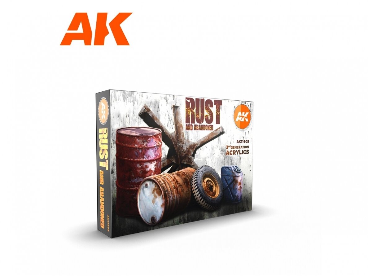 AK Interactive - Rust and Abandoned - 3rd generation - Akrüül värvikomplekt, AK11605 AK Interactive - Rust and Abandoned - 3rd generation - Akrüül värvikomplekt, AK11605