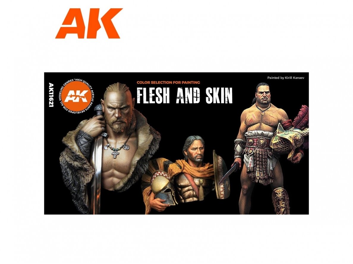 AK Interactive - Flesh And Skin - 3rd generation - Akrüül värvikomplekt, AK11621 1 AK Interactive - Flesh And Skin - 3rd generation - Akrüül värvikomplekt, AK11621 1