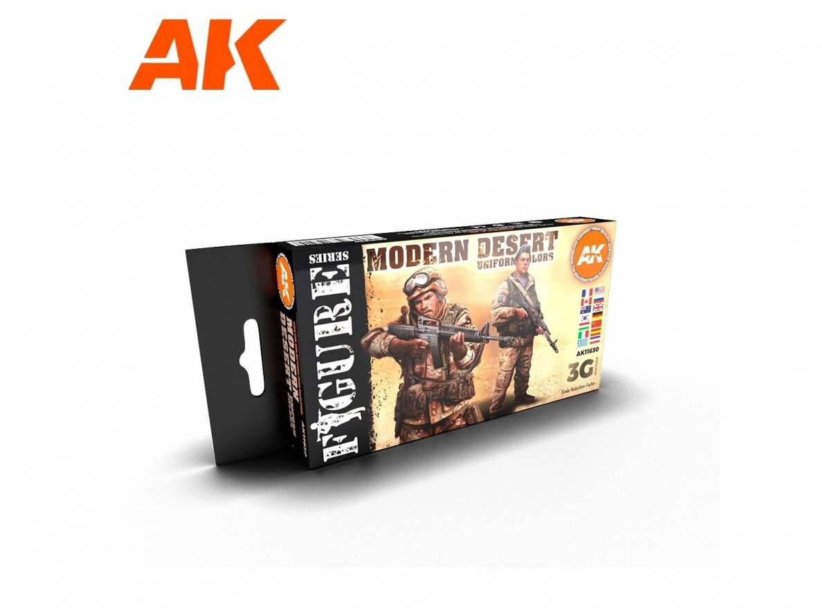 AK Interactive - Modern Desert Uniform Colors - 3rd generation - Akrilinių dažų rinkinys, AK11630 AK Interactive - Modern Desert Uniform Colors - 3rd generation - Akrilinių dažų rinkinys, AK11630