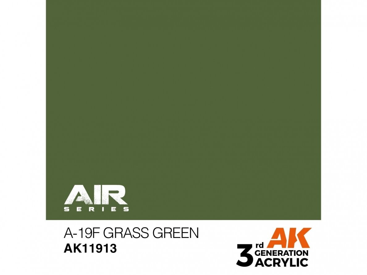 AK Interactive - A-19f Grass Green – AIR 3rd generation Акриловые краски, 17ml, AK11913 1 AK Interactive - A-19f Grass Green – AIR 3rd generation Акриловые краски, 17ml, AK11913 1