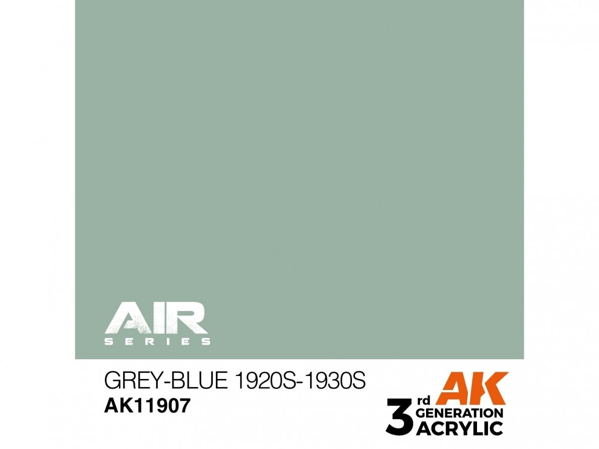 AK Interactive - Grey-Blue 1920s-1930s – AIR 3rd generation Akrila krāsas, 17ml, AK11907 1 AK Interactive - Grey-Blue 1920s-1930s – AIR 3rd generation Akrila krāsas, 17ml, AK11907 1