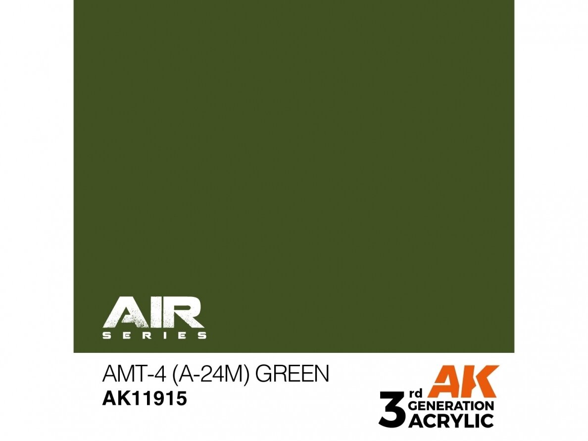 AK Interactive - AMT-4 (A-24m) Green – AIR 3rd generation Акриловые краски, 17ml, AK11915 1 AK Interactive - AMT-4 (A-24m) Green – AIR 3rd generation Акриловые краски, 17ml, AK11915 1