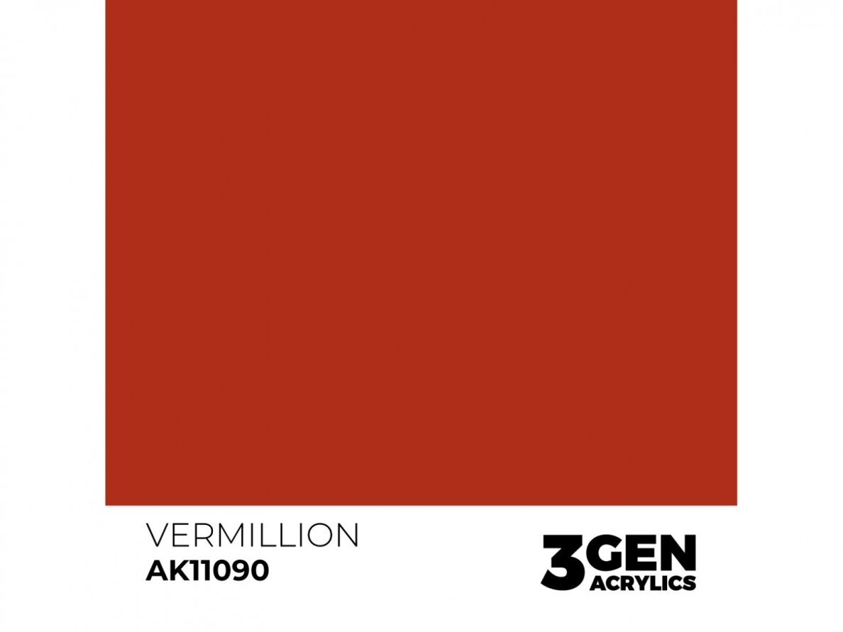 AK Interactive - Vermillion - standard 3rd generation Akrüülvärv, 17ml, AK11090 1 AK Interactive - Vermillion - standard 3rd generation Akrüülvärv, 17ml, AK11090 1
