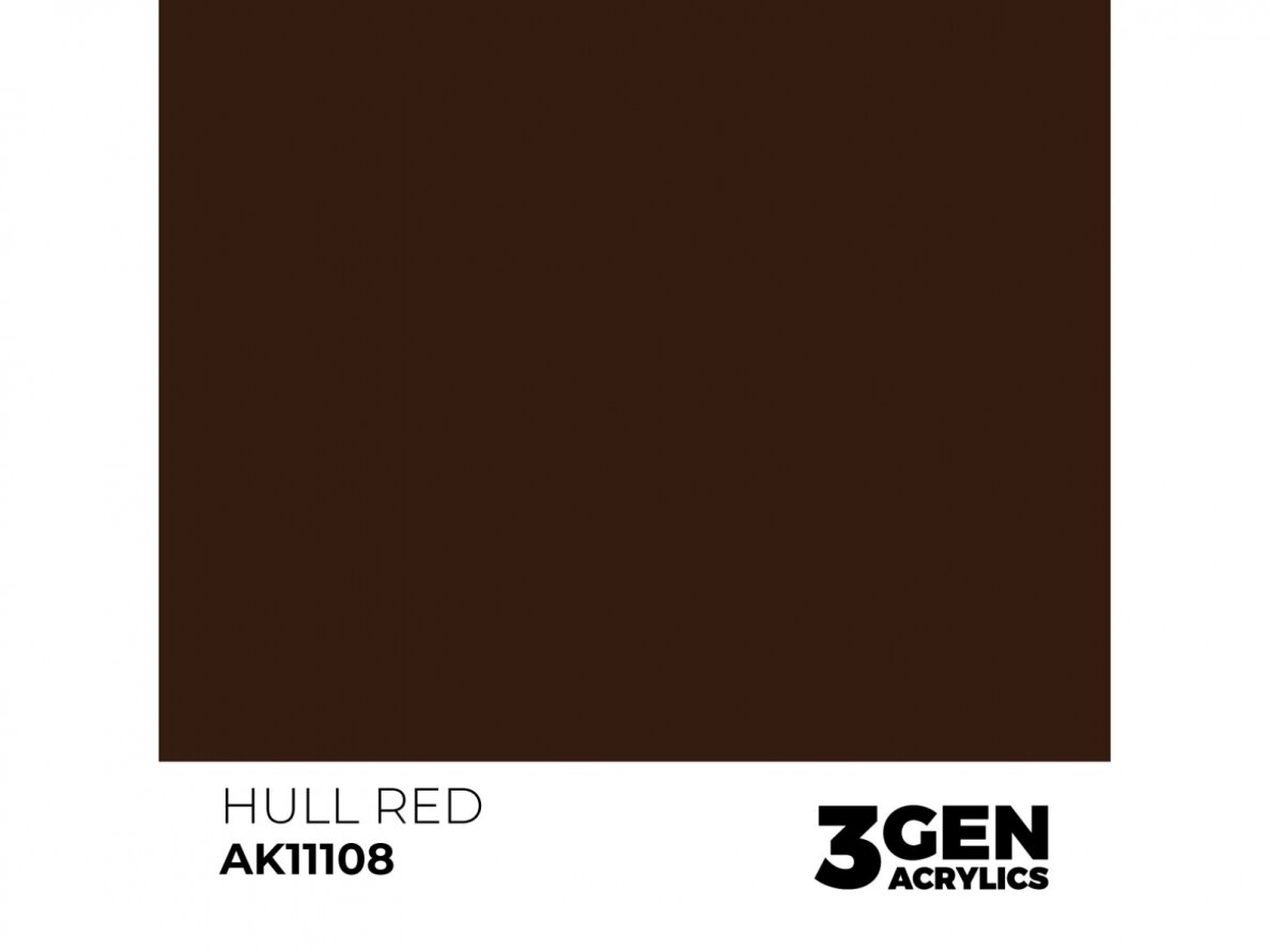 AK Interactive - Hull Red - standard 3rd generation Acrylic paint, 17ml, AK11108 1 AK Interactive - Hull Red - standard 3rd generation Acrylic paint, 17ml, AK11108 1