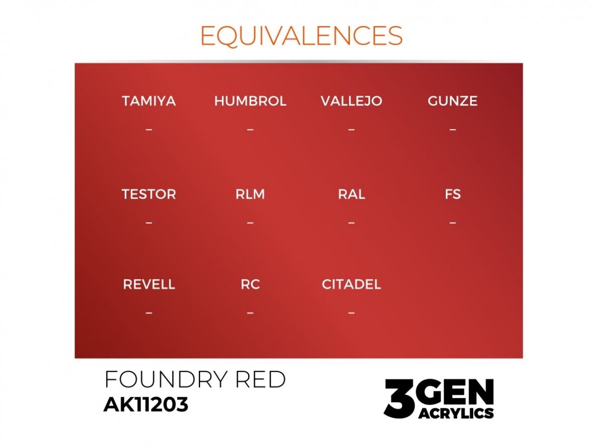 AK Interactive - Foundry Red - standard 3rd generation Acrylic paint, 17ml, AK11203 2 AK Interactive - Foundry Red - standard 3rd generation Acrylic paint, 17ml, AK11203 2