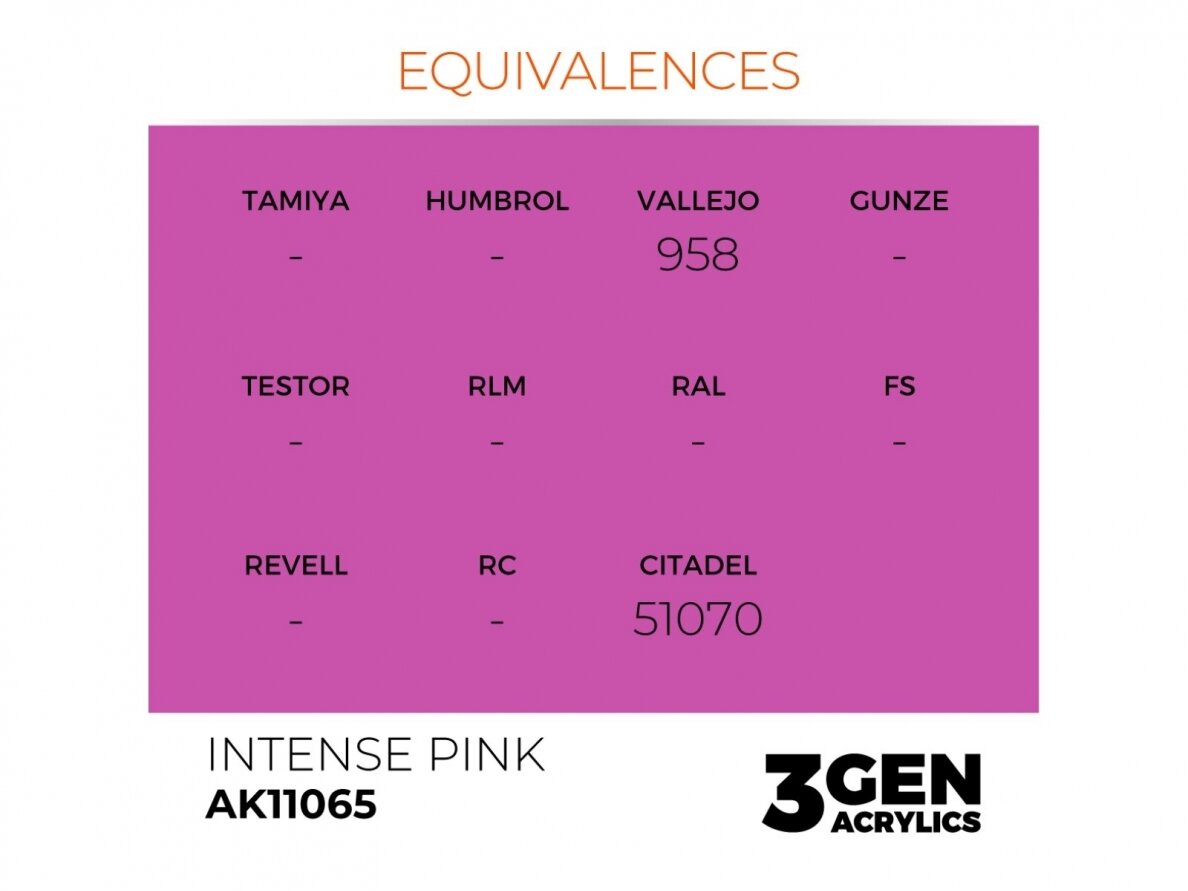 AK Interactive - Intense Pink - standard 3rd generation Akriliniai dažai, 17ml, AK11065 2 AK Interactive - Intense Pink - standard 3rd generation Akriliniai dažai, 17ml, AK11065 2