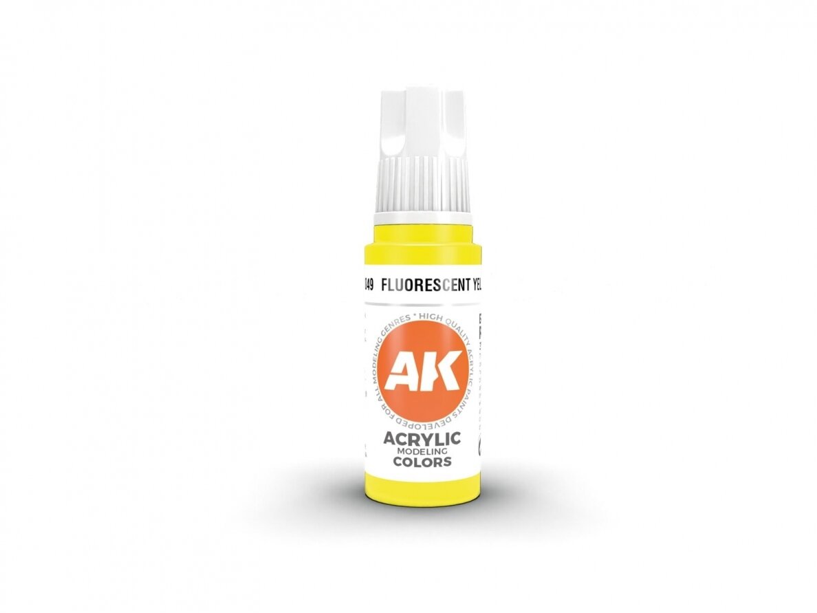AK Interactive - Fluorescent Yellow - standard 3rd generation Akrüülvärv, 17ml, AK11049 AK Interactive - Fluorescent Yellow - standard 3rd generation Akrüülvärv, 17ml, AK11049