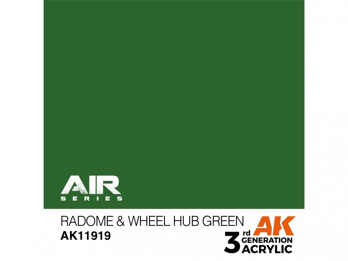 AK Interactive - Radome & Wheel Hub Green – AIR 3rd generation Acrylic paint, 17ml, AK11919 1 AK Interactive - Radome & Wheel Hub Green – AIR 3rd generation Acrylic paint, 17ml, AK11919 1