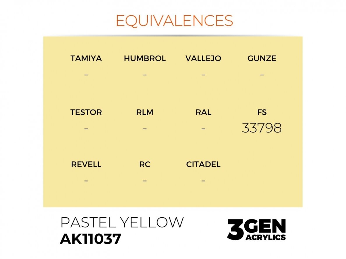 AK Interactive - Pastel Yellow - standard 3rd generation Акриловые краски, 17ml, AK11037 2 AK Interactive - Pastel Yellow - standard 3rd generation Акриловые краски, 17ml, AK11037 2