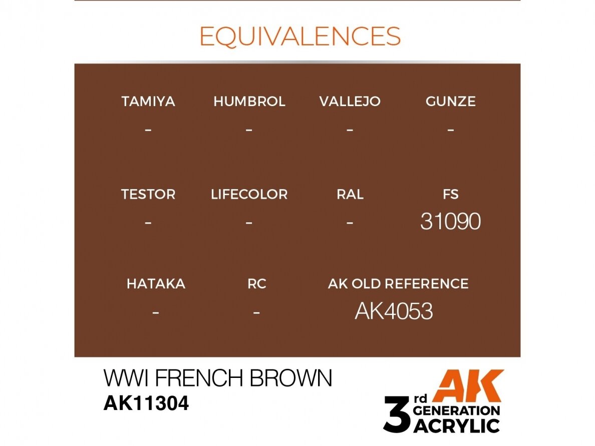 AK Interactive - WWI French Brown – AFV 3rd generation Akriliniai dažai, 17ml, AK11304 2 AK Interactive - WWI French Brown – AFV 3rd generation Akriliniai dažai, 17ml, AK11304 2