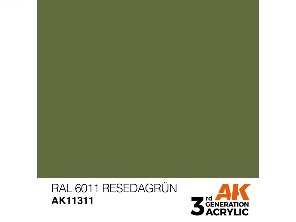 AK Interactive - RAL 6011 Resedagrün – AFV 3rd generation Acrylic paint, 17ml, AK11311 1 AK Interactive - RAL 6011 Resedagrün – AFV 3rd generation Acrylic paint, 17ml, AK11311 1
