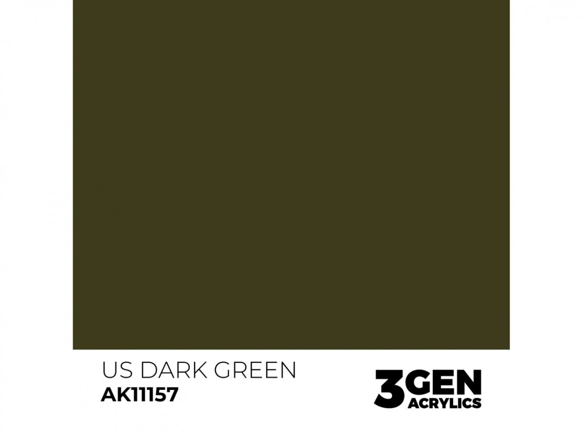 AK Interactive - US Dark Green - standard 3rd generation Acrylic paint, 17ml, AK11157 1 AK Interactive - US Dark Green - standard 3rd generation Acrylic paint, 17ml, AK11157 1