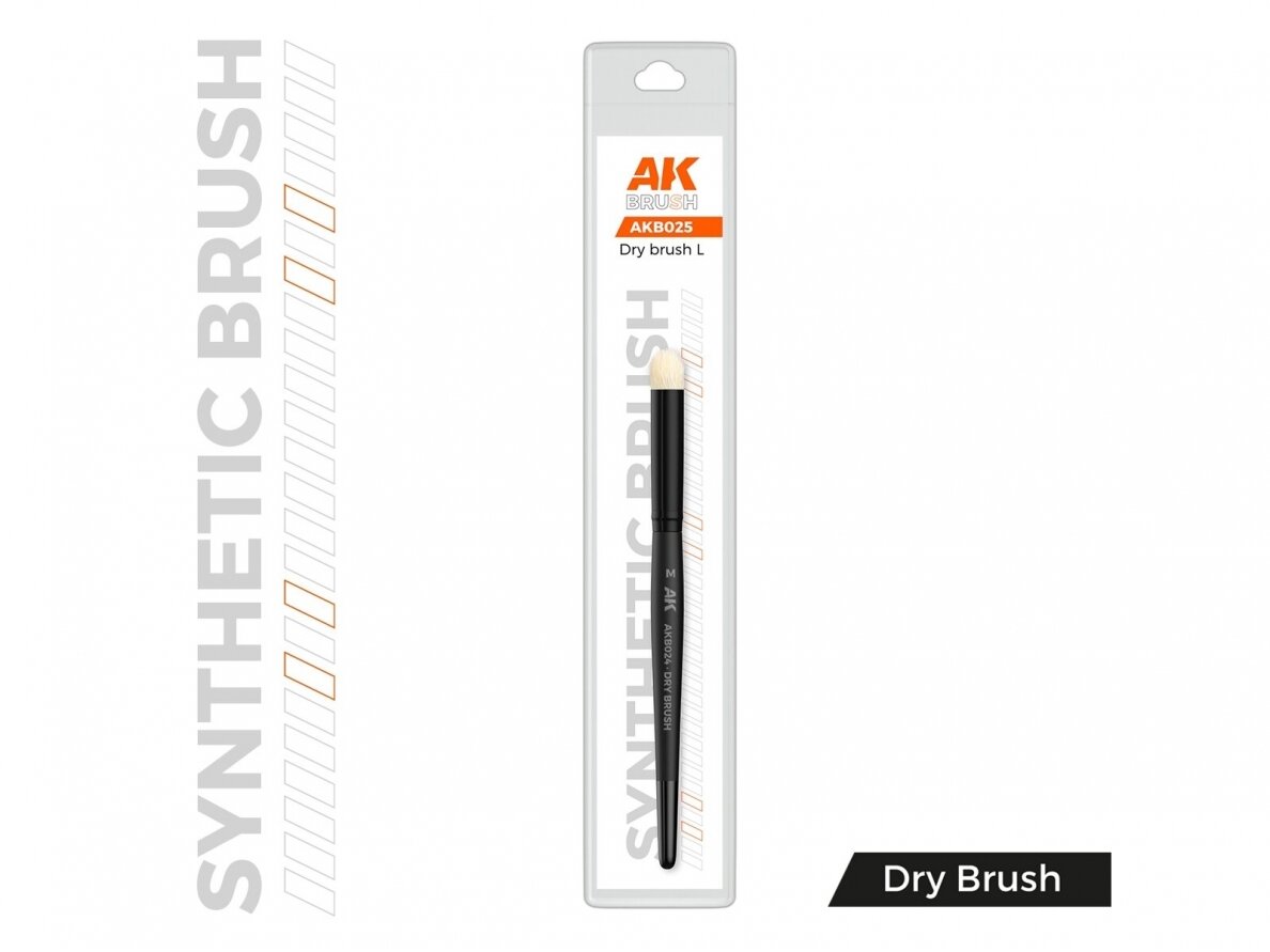 AK Interactive - Synthetic Dry Brush - L (pintsel), AKB025
