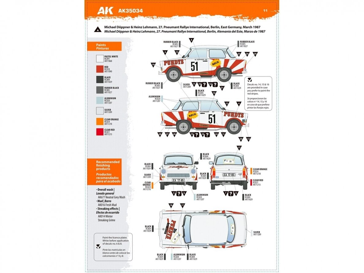 AK Interactive - Trabi 601 S Rallye (Trabant), 1/35, AK35034 16 AK Interactive - Trabi 601 S Rallye (Trabant), 1/35, AK35034 16