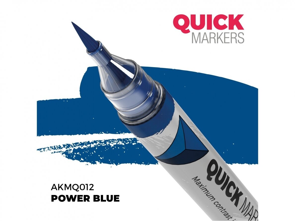AK Interactive - POWER BLUE - QUICK MARKER (Маркер), AKMQ012 AK Interactive - POWER BLUE - QUICK MARKER (Маркер), AKMQ012