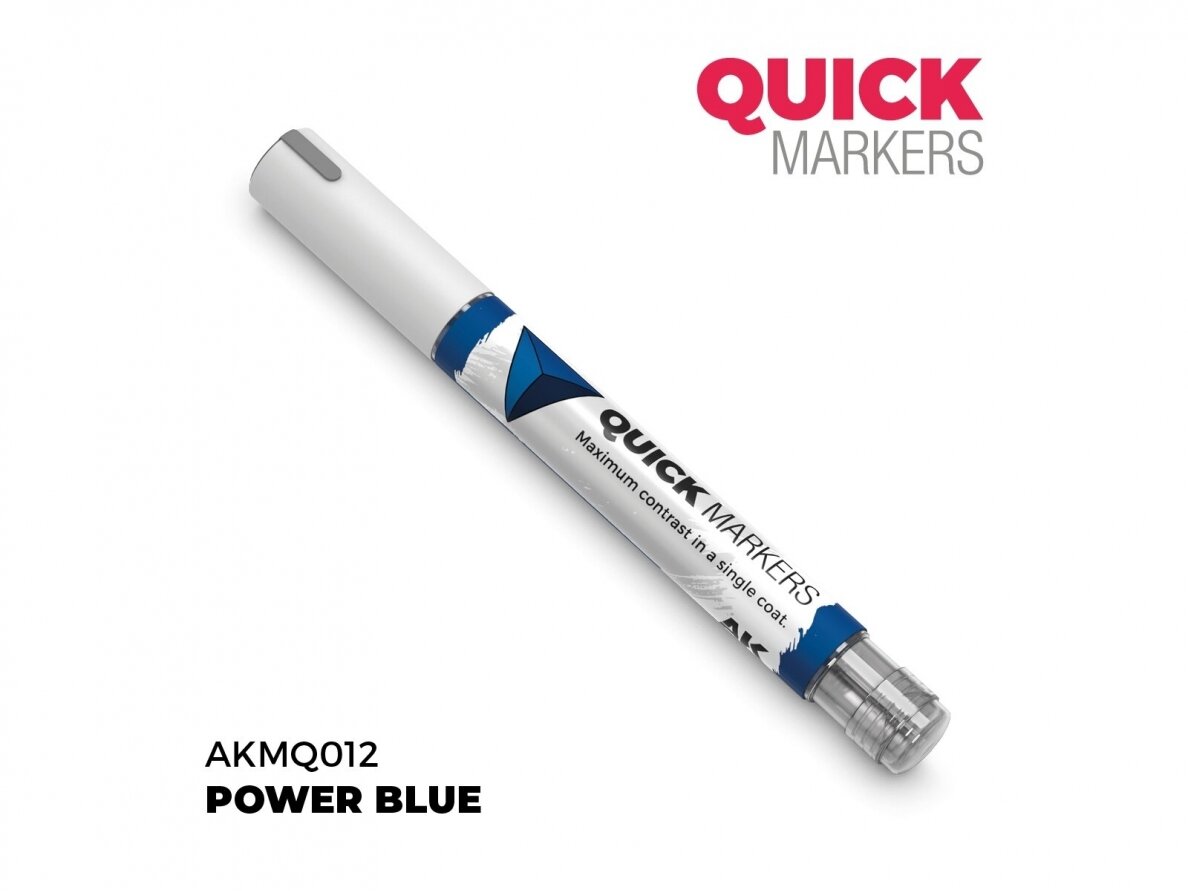 AK Interactive - POWER BLUE - QUICK MARKER (Маркер), AKMQ012 1 AK Interactive - POWER BLUE - QUICK MARKER (Маркер), AKMQ012 1