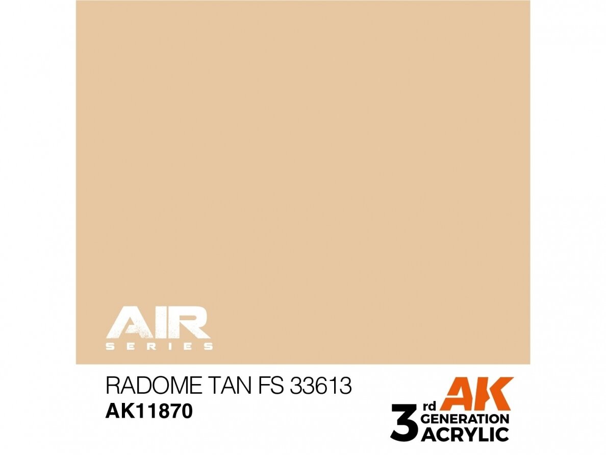 AK Interactive - Radome Tan FS 33613 – AIR 3rd generation Akrüülvärv, 17ml, AK11870 1 AK Interactive - Radome Tan FS 33613 – AIR 3rd generation Akrüülvärv, 17ml, AK11870 1