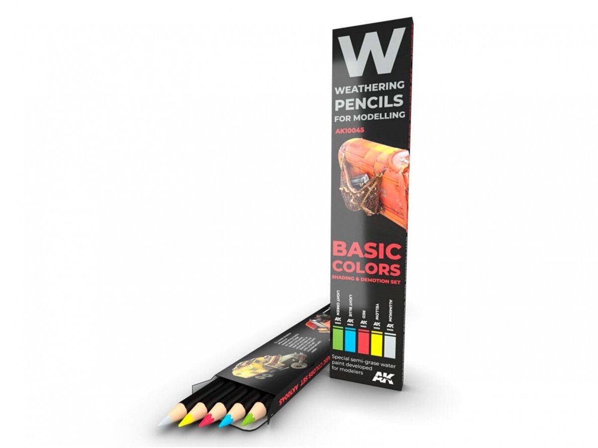 AK Interactive - Weathering Pencils BASIC COLORS Shading & Demotion Set (pliiatsite komplekt), AK10045 AK Interactive - Weathering Pencils BASIC COLORS Shading & Demotion Set (pliiatsite komplekt), AK10045