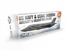 AK Interactive - 3rd generation - Akrils krāsu komplekts US Navy & USMC Modern Aircraft & Helicopter Colors, AK11744