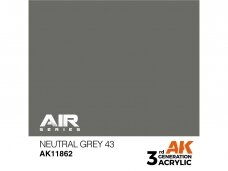 AK Interactive - Neutral Grey 43 – AIR 3rd generation Acrylic paint, 17ml, AK11862 AK Interactive - Neutral Grey 43 – AIR 3rd generation Acrylic paint, 17ml, AK11862