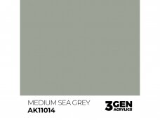 AK Interactive - Medium Sea Grey - standard 3rd generation Akrila krāsas, 17ml, AK11014
