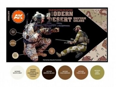AK Interactive - 3rd generation - Akrils krāsu komplekts Modern desert uniform colors, AK11630 2