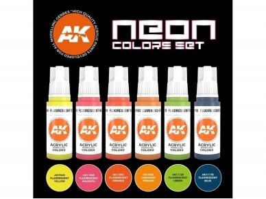 AK Interactive - 3rd generation - Akrils krāsu komplekts Neon Colors, AK11610 3