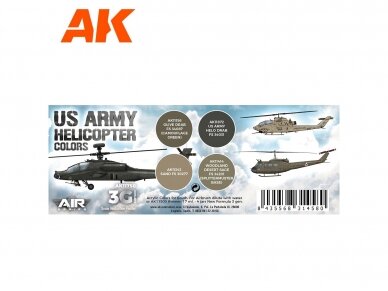 AK Interactive - 3rd generation - Akrils krāsu komplekts US Army Helicopter Colors, AK11750 2