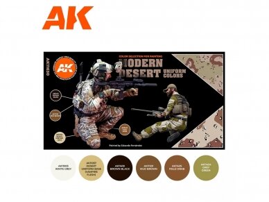 AK Interactive - 3rd generation - Akrils krāsu komplekts Modern desert uniform colors, AK11630 1