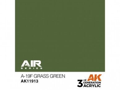AK Interactive - A-19f Grass Green – AIR 3rd generation Akrila krāsas, 17ml, AK11913 1