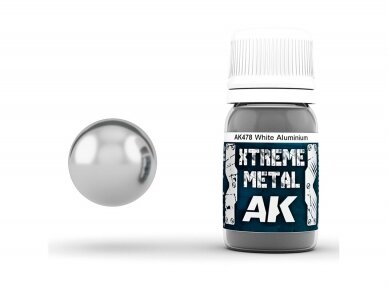 AK Interactive - WHITE ALUMINIUM XTREME METAL Emaliniai dažai, 30ml, AK478