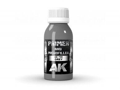 AK Interactive - GREY PRIMER AND MICROFILLER (серый грунт и микрофиллер), 100ml, AK758
