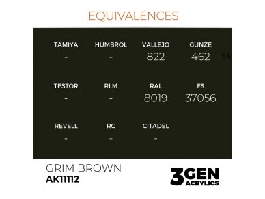 AK Interactive - Grim Brown - standard 3rd generation Akrila krāsas, 17ml, AK11112 2 AK Interactive - Grim Brown - standard 3rd generation Akrila krāsas, 17ml, AK11112 2