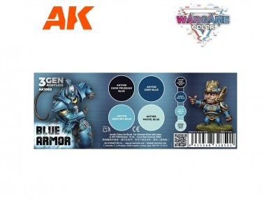 AK Interactive - Wargame Color set - Blue Armor - 3rd generation - Akrilinių dažų rinkinys, AK1063 1 AK Interactive - Wargame Color set - Blue Armor - 3rd generation - Akrilinių dažų rinkinys, AK1063 1