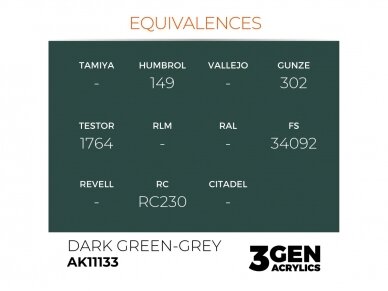 AK Interactive - Dark Green-Grey - standard 3rd generation Akriliniai dažai, 17ml, AK11133 2 AK Interactive - Dark Green-Grey - standard 3rd generation Akriliniai dažai, 17ml, AK11133 2
