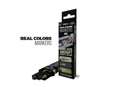 AK Interactive - WWII Axis Aircraft Cockpit Colors – RC Markers Set (набор маркеров), RCM110