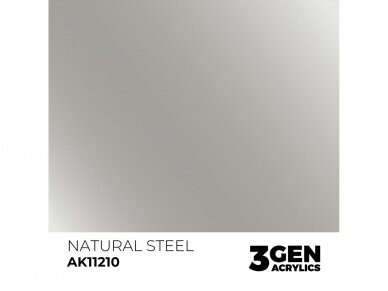 AK Interactive - Natural Steel - standard 3rd generation Akriliniai dažai, 17ml, AK11210 1