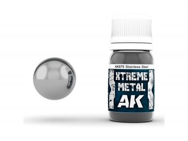AK Interactive - STAINLESS STEEL XTREME METAL Enamel paint, 30ml, AK670