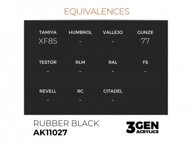 AK Interactive - Rubber Black - standard 3rd generation Akrüülvärv, 17ml, AK11027 2 AK Interactive - Rubber Black - standard 3rd generation Akrüülvärv, 17ml, AK11027 2