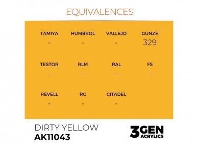 AK Interactive - Dirty Yellow - standard 3rd generation Acrylic paint, 17ml, AK11043 2 AK Interactive - Dirty Yellow - standard 3rd generation Acrylic paint, 17ml, AK11043 2