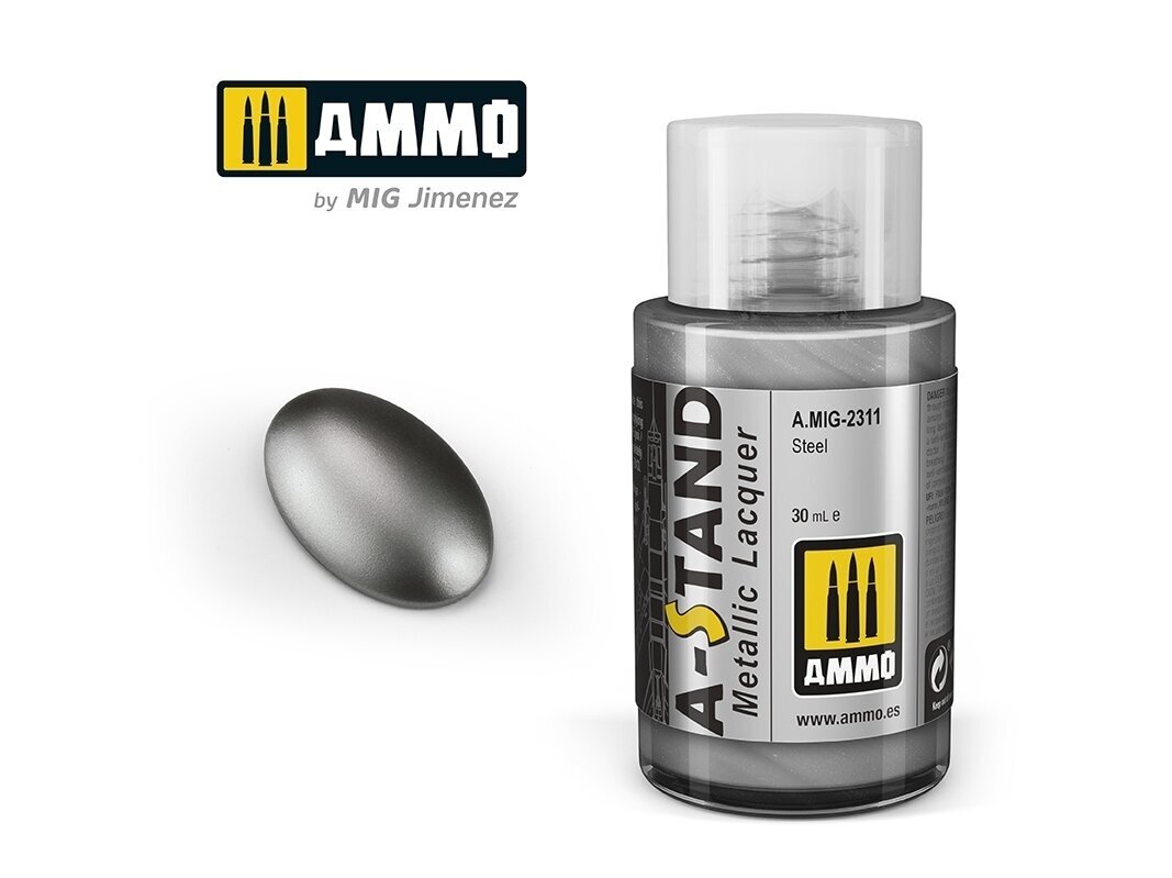 AMMO MIG - A-Stand paint Steel (metallic), 30 ml, 2311 AMMO MIG - A-Stand paint Steel (metallic), 30 ml, 2311