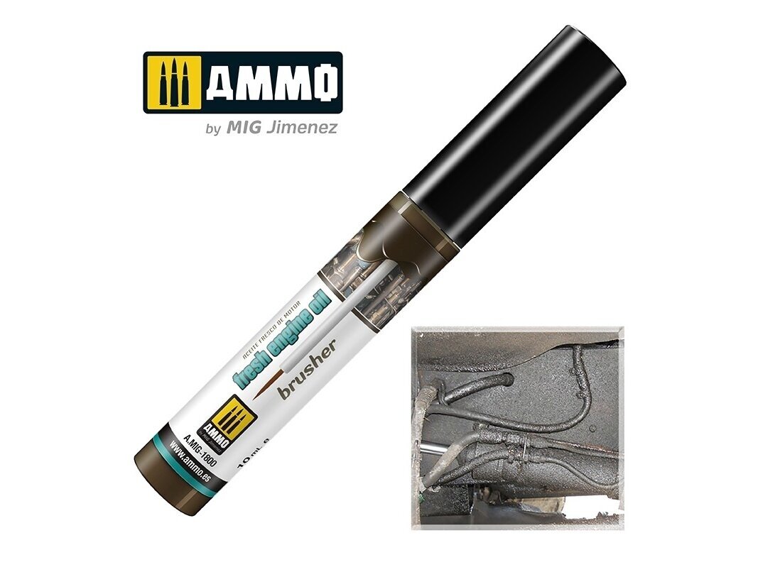 AMMO MIG - Novecošanas līdzeklis EFFECTS BRUSHER - Fresh Engine Oil, 1800 AMMO MIG - Novecošanas līdzeklis EFFECTS BRUSHER - Fresh Engine Oil, 1800