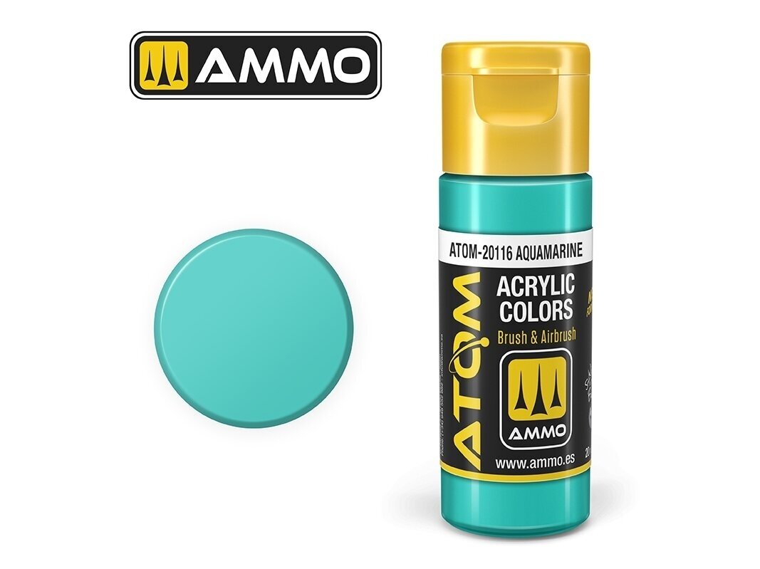 AMMO MIG - ATOM Акриловые Aquamarine, 20ml, 20116 AMMO MIG - ATOM Акриловые Aquamarine, 20ml, 20116